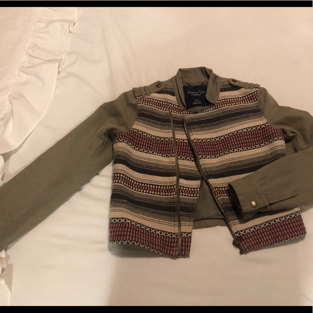 American Eagle Patterned Army Jacket - image 1